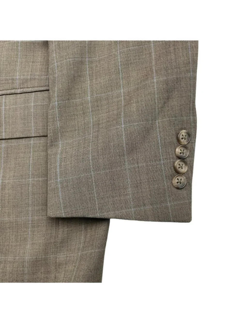Kilburne & Finch Men's 100% Wool 2-Button Blazer Brown Windowpane Plaid • 42R